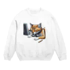 RaVaの犬と猫 Crew Neck Sweatshirt