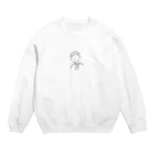 お絵かきマニアのゆるイラ　#めっちゃ髪の毛分ける人。 Crew Neck Sweatshirt