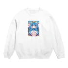 カピパーラ🐻の青い髪の姫とピンクのかわいい生物♪ Crew Neck Sweatshirt