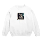 宇宙屋さんの宇宙旅サングラスねこ Crew Neck Sweatshirt