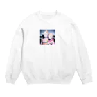 bigbamboofamilyの白く透き通る肌の娘達 Crew Neck Sweatshirt