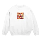 TEFのボールと戯れる犬 Crew Neck Sweatshirt