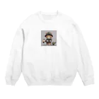 ピザベイビーの戦闘ネコ Crew Neck Sweatshirt