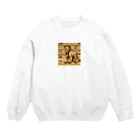 potechi2の走り去るライオンの足跡の部分 Crew Neck Sweatshirt