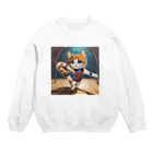 bleeの新体操する猫 Crew Neck Sweatshirt