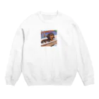 IROTOPIA🐾のお風呂に入ってるモコくん Crew Neck Sweatshirt