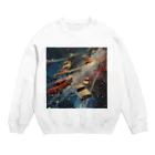 MistyStarkの宇宙を飛び交う車たち Crew Neck Sweatshirt