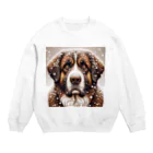 Ama'sの雪の中しかめっ面の犬さん Crew Neck Sweatshirt