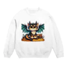 nekodoragonの猫ドラゴン　背景透過ver Crew Neck Sweatshirt