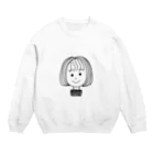 やてのフリル付き内巻きボブ女子(スウェット) Crew Neck Sweatshirt