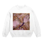 𝙺𝚈𝚄 𝚌𝚑𝚊𝚗 のかわいい猫ちゃんの上目遣い Crew Neck Sweatshirt