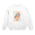 AQUAMETAVERSEの手のひらでおしゃべりセキセイインコの　BLUE PLUM  691 Crew Neck Sweatshirt