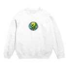 パグとプードルのテニスボールキャラクター Crew Neck Sweatshirt