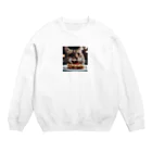 feliceのごはんを食べている猫 Crew Neck Sweatshirt