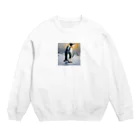 akipen76の困難に立ち向かう勇敢なペンギン Crew Neck Sweatshirt