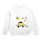 愛と幸せの魔法使いの月夜に駆けるプリン Crew Neck Sweatshirt