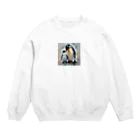 akipen76の愛する家族と幸せに暮らすペンギン Crew Neck Sweatshirt