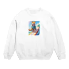 Lee17のサーフィンする柴犬 Crew Neck Sweatshirt