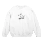 hakumenhonのスケートボード猫 Crew Neck Sweatshirt