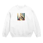 Akiraのねこ Crew Neck Sweatshirt