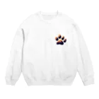 ニャン丸の猫の肉球ニャンポイント Crew Neck Sweatshirt