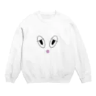 yoland-slllの目と花口のかおの透明バージョン Crew Neck Sweatshirt