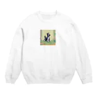 中村悠弥の飼い主を待つシュナウザー Crew Neck Sweatshirt