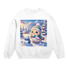 きっとカワイイ何でも図鑑の雪国のひよこ Crew Neck Sweatshirt