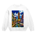 GALLERY misutawoのイタリア ヴェネツィアのサン・バルナバ橋 Crew Neck Sweatshirt