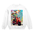 AQUAMETAVERSEのワンちゃん休日を楽しむ　なでしこ1478 Crew Neck Sweatshirt