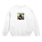 Shuji Nの飛行機を操縦しているカエル Crew Neck Sweatshirt