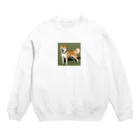 柴犬大好きマンのかわいい柴犬　赤毛 Crew Neck Sweatshirt