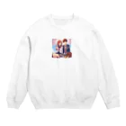 みんとの花見をするカップル Crew Neck Sweatshirt