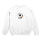 鼻ぺちゃ犬と和猫のデッサンパグ T Crew Neck Sweatshirt