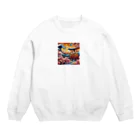 tohateの鳥居と桜 Crew Neck Sweatshirt