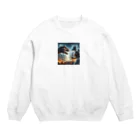 みんとの恐竜vsロボット Crew Neck Sweatshirt