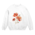 Petia Bloomの水彩風の花イラスト Crew Neck Sweatshirt