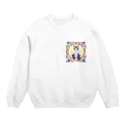 パキュラSHOPの猫と魔法陣 Crew Neck Sweatshirt