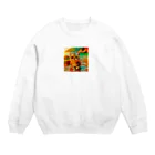 123_maのかわいい猫のイラストグッズ Crew Neck Sweatshirt