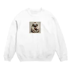 ナマケモノstoreのタオルケットでくるまったナマケモノ Crew Neck Sweatshirt