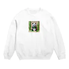 いちごみるくの竹を食べるパンダ Crew Neck Sweatshirt