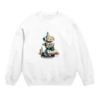 mirinconixのいろいろと四角いレトロなガラクタロボットくん Crew Neck Sweatshirt