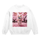 noririnoの桜犬 Crew Neck Sweatshirt