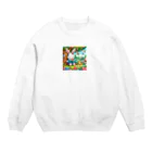 atu-daruma77の可愛らしいウサギが描かれた絵本 Crew Neck Sweatshirt