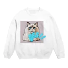 yae_8の猫　YES！！　おしゃれで前向きっぽい日常アイテム Crew Neck Sweatshirt