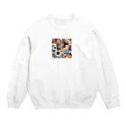 オーロラの里のジオメトリック・フューチャー Crew Neck Sweatshirt