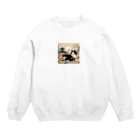 EMAKIの和紋様 x 猫　和風の静けさと猫 Crew Neck Sweatshirt