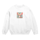 ゆうちゃんNFTいいねの耳長が可愛いフェネックちゃん Crew Neck Sweatshirt