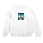 たんたん狸の不気味で可愛い森の不気味で可愛いシマウマ001 Crew Neck Sweatshirt