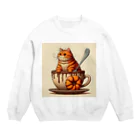 カフェイン中毒のカフェイン猫2 Crew Neck Sweatshirt